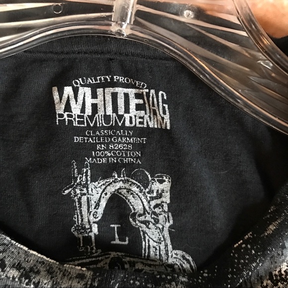 Men's shirt black size L premium denim - Picture 3 of 4